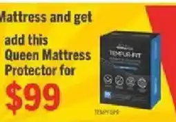 The Brick Tempur fit queen mattress protector offer