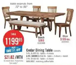 The Brick Cedar Dining Table offer