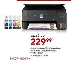 Staples Epson EcoTank ET-2900 Wireless All-in-One Colour Supertank Printer - Black offer