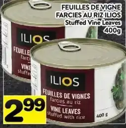Supermarché PA Ilios vine leaves stuffed with rice offer