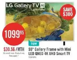 The Brick LG 55" Gallery Frame with Mini LED QNED 4K UHD Smart TV offer