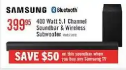The Brick Samsung 400 Watt 5.1 Channel Soundbar & Wireless Subwoofer offer