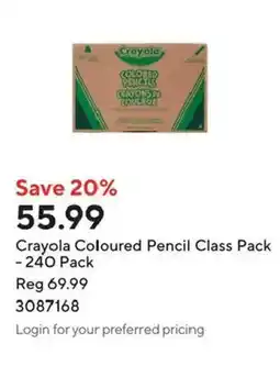 Staples Crayola Coloured Pencil Class Pack offer