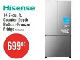 The Brick Hisense 14.7-cu. ft. Counter-Depth Bottom-Freezer Fridge offer