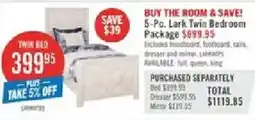 The Brick Lark twin bedroom package offer