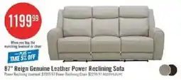 The Brick 87" Reign Genuine Leather Power Reclining Sofa offer