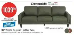 The Brick Chateau d'Ax 91" Venice Genuine Leather Sofa offer