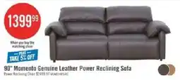 The Brick 90" Momento Genuine Leather Power Reclining Sofa offer