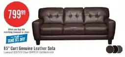 The Brick 85" Curt Genuine Leather Sofa offer