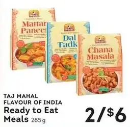 Market Place IGA Taj Mahal Flavour of India Ready to Eat Meals offer
