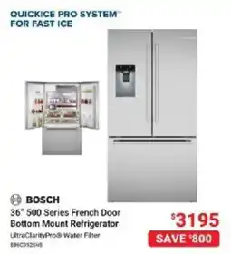 Visions Electronics Bosch 36" 500 Series French Door Bottom Mount Refrigerator offer