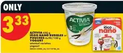 No Frills activia iogo nano bubbles offer