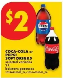 No Frills Coca-Cola or Pepsi soft drinks offer