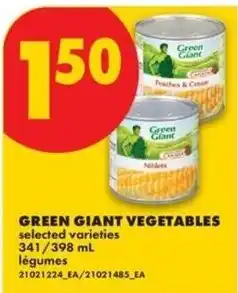 No Frills green giant vegetables offer