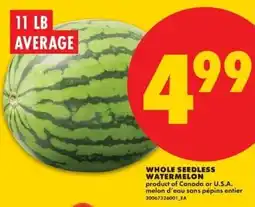 No Frills Whole seedless watermelon offer