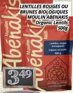 Supermarché PA Moulin abenakis organic lentils offer
