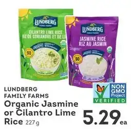 IGA Lundberg family farms organic jasmine or cilantro lime rice offer
