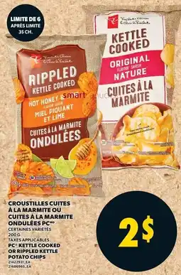 Provigo PC kettle cooked or rippled kettle potato chips offer