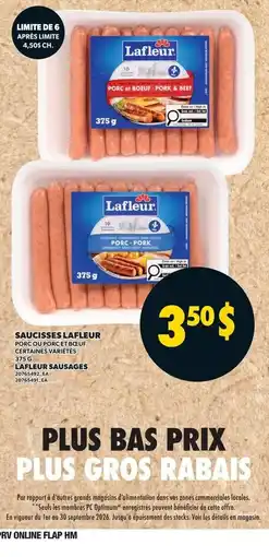Provigo Lafleur sausages offer
