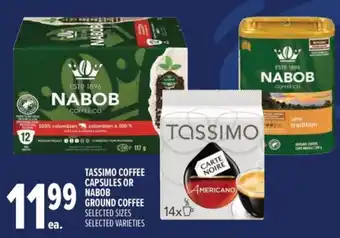 Tassimo coffee capsules or Nabob ground coffee