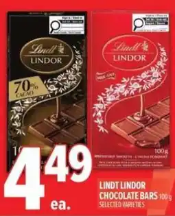 Metro Lindt Lindor chocolate bars offer
