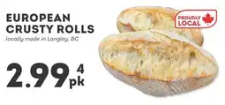 IGA European crusty rolls offer