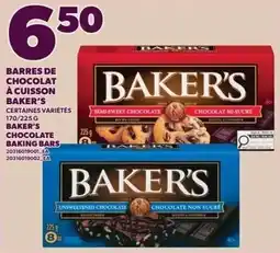 Provigo Baker's chocolate baking bars offer