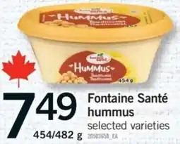 Fortinos Fontaine Santé hummus offer