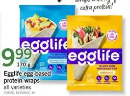 Fortinos Egglife egg-based protein wraps offer