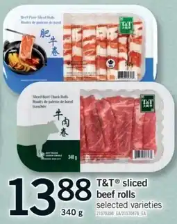 Fortinos T&T sliced beef rolls offer