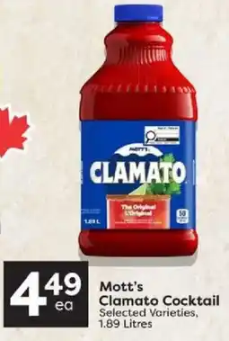 Quality Foods Mott's Clamato Cocktail offer