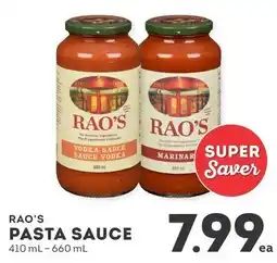 IGA Rao's pasta sauce offer