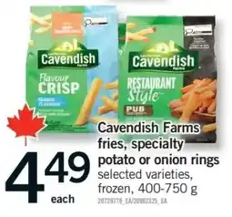 Fortinos Cavendish Farms fries, specialty potato or onion rings offer