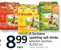Fortinos A'Siciliana sparkling soft drinks offer
