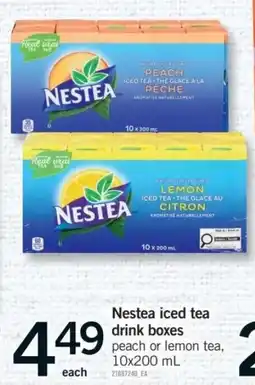 Fortinos Nestea iced tea drink boxes offer