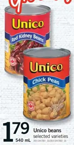 Fortinos Unico beans selected varieties offer