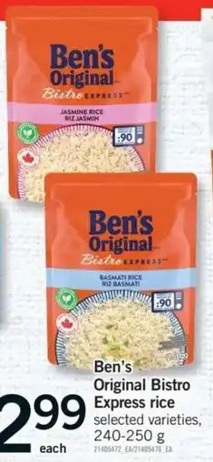 Fortinos Ben's Original Bistro Express rice offer