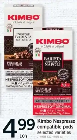Fortinos Kimbo Nespresso compatible pods offer