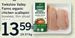 Fortinos Yorkshire Valley Farms organic chicken scallopini offer