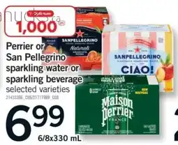 Fortinos Perrier or San Pellegrino sparkling water or sparkling beverage offer