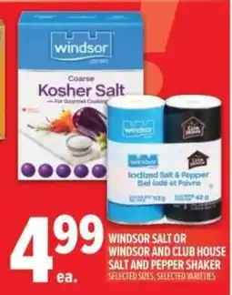 Metro Windsor salt or Windsor and Club House salt and pepper shaker offer