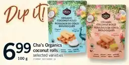 Fortinos Cha's Organics coconut rolls offer