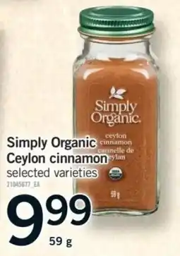 Fortinos Simply Organic Ceylon cinnamon offer