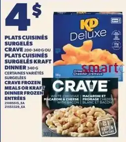 Provigo Crave frozen meals or kraft dinner frozen entrées offer