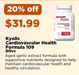 Metro Kyolic cardiovascular health formula 109 offer