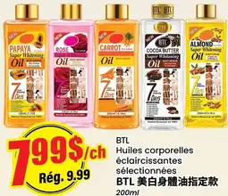 Btrust Supermarket BTL huiles corporelles éclaircissantes sélectionnées offer