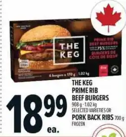 Metro The keg prime rib beef burgers offer