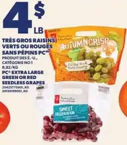 Provigo pc extra large green or red seedless grapes offer