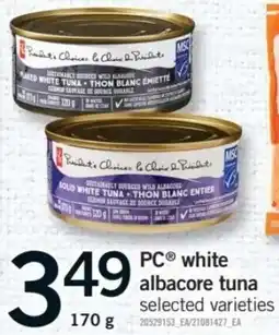 Fortinos PC white albacore tuna offer