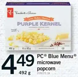 Fortinos PC Blue Menu microwave popcorn offer